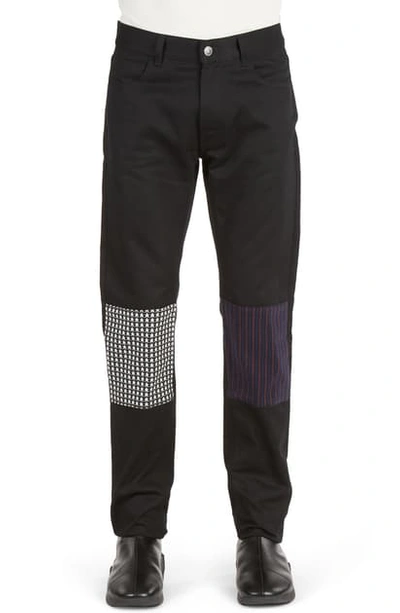 Shop Raf Simons Stars & Stripes Patch Slim Fit Jeans In Black