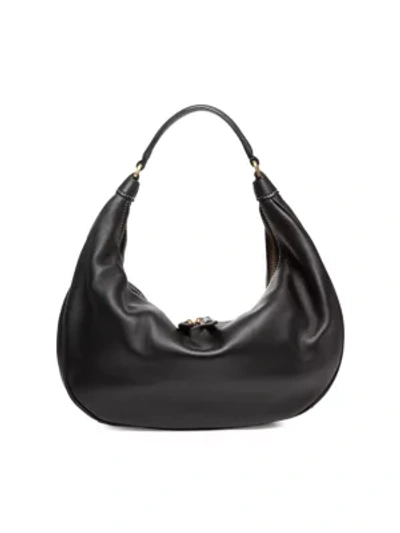 Shop Staud Sasha Leather Shoulder Bag In Black