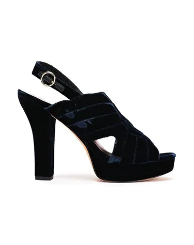 Shop Diane Von Furstenberg Sandals In Dark Blue