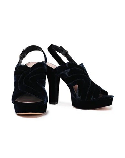 Shop Diane Von Furstenberg Sandals In Dark Blue