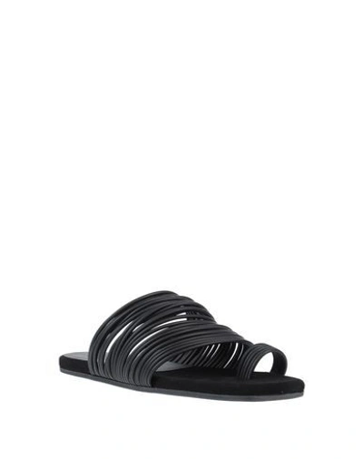 Shop Mm6 Maison Margiela Toe Strap Sandals In Black