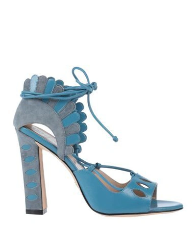 Shop Paula Cademartori Sandals In Pastel Blue