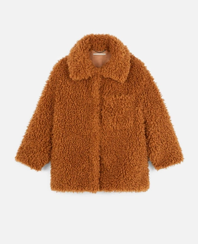 Shop Stella Mccartney Brown Fur Free Fur Josephine Coat