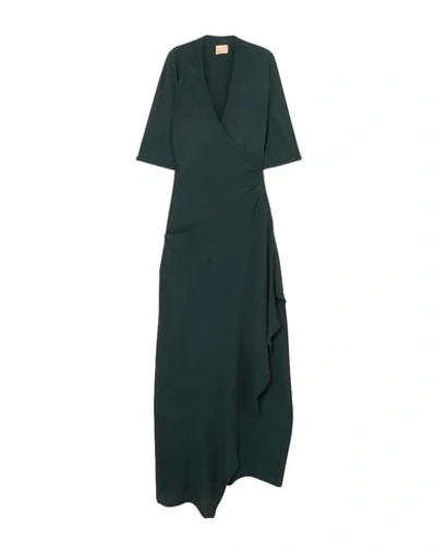 Shop Albus Lumen Long Dresses In Dark Green