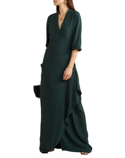 Shop Albus Lumen Long Dresses In Dark Green