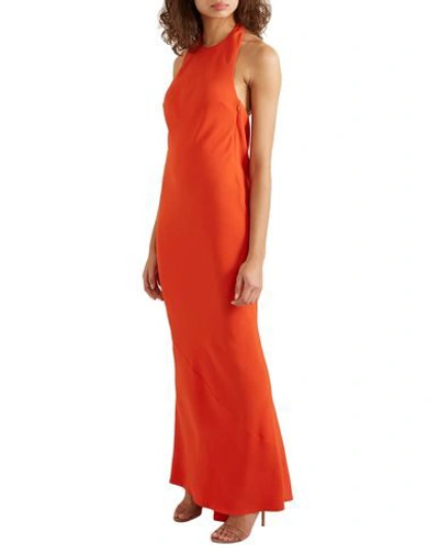 Shop Esteban Cortazar Woman Maxi Dress Orange Size 8 Acetate, Viscose, Silk