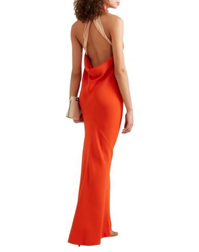Shop Esteban Cortazar Woman Maxi Dress Orange Size 8 Acetate, Viscose, Silk