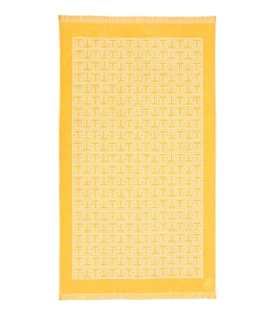 Shop Tory Burch T-tile Beach Towel In Yellow