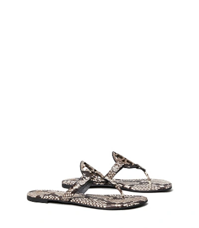 Shop Tory Burch Miller Sandal, Embossed Leather In Warm Roccia