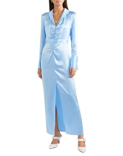Shop Arias Woman Maxi Dress Sky Blue Size 10 Silk