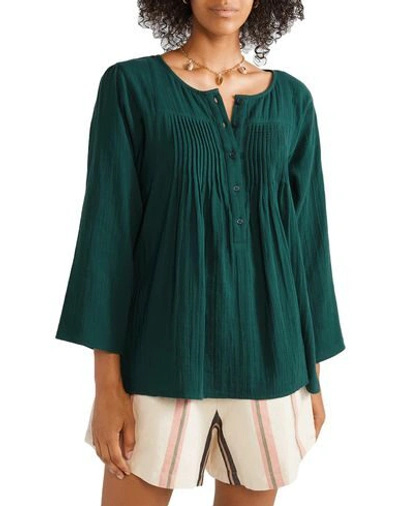 Shop Apiece Apart Woman Top Deep Jade Size 0 Cotton In Green