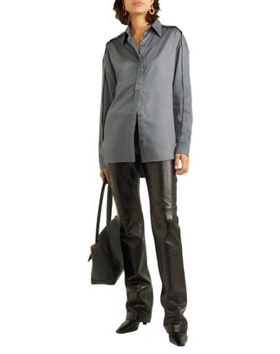 Shop Deveaux Woman Shirt Lead Size 10 Tencel In Grey