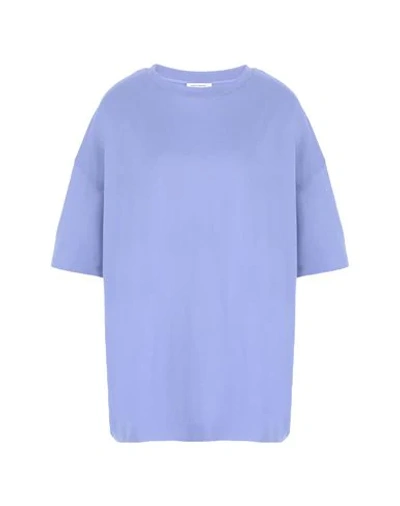 Shop Ninety Percent Woman T-shirt Lilac Size L Organic Cotton In Purple