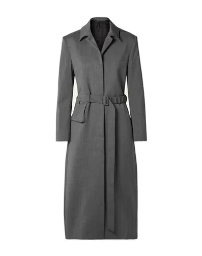 Shop Commission Woman Overcoat & Trench Coat Grey Size 4 Polyester, Wool, Lycra