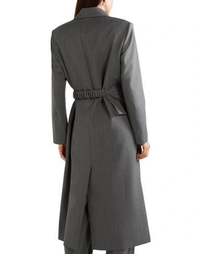 Shop Commission Woman Overcoat & Trench Coat Grey Size 2 Polyester, Wool, Lycra