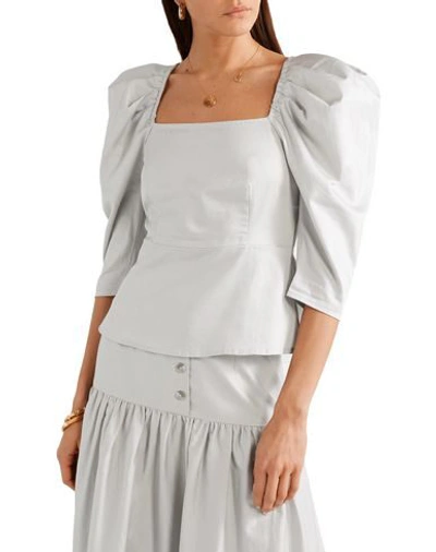 Shop Arias Woman Top Light Grey Size 10 Cotton