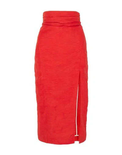 Shop Carmen March Woman Maxi Skirt Red Size 10 Viscose, Linen
