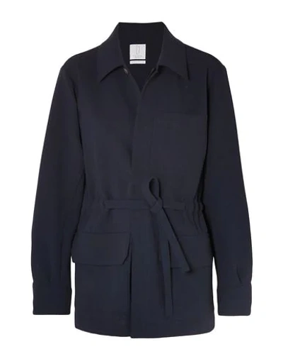 Shop Deveaux Suit Jackets In Dark Blue