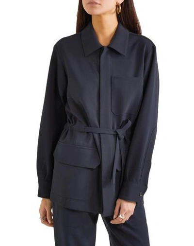 Shop Deveaux Suit Jackets In Dark Blue