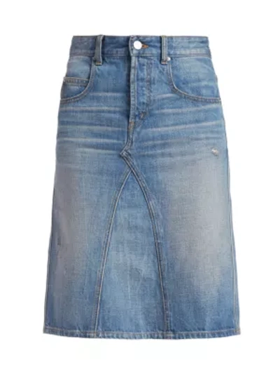 Shop Isabel Marant Étoile Fiali Jean Midi Skirt In Light Blue