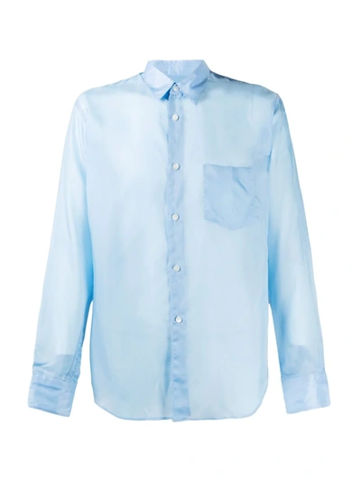 Shop Comme Des Garçons Shirt Lightweight Long-sleeved Shirt In Blue