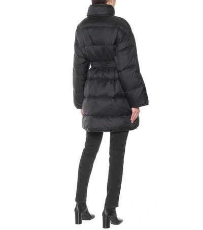 Shop Acne Studios Belted Down Coat In Black