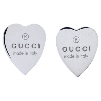 Pre-owned Gucci Sterling Silver Heart Stud Earrings