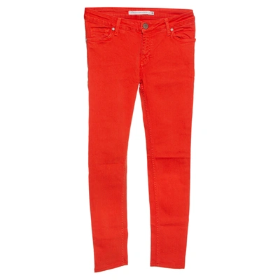 Pre-owned Victoria Beckham Orange Denim Slim Fit Jeans S