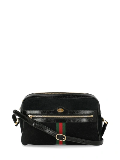 Shop Gucci Ophidia Leather Cross Body Bag In Black