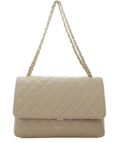 Shop Avenue 67 Giulia Beige Leather Shoulder Bag In Neutrals