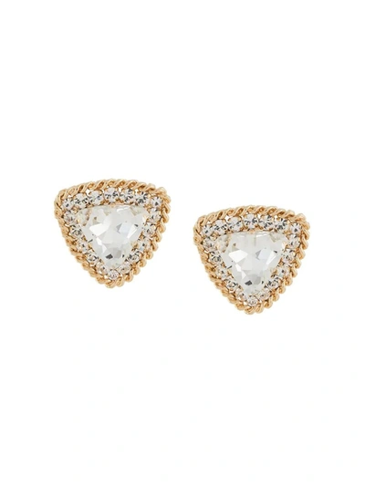 Shop Alessandra Rich Large Crystal Clip-on Earrings In Not Applicable