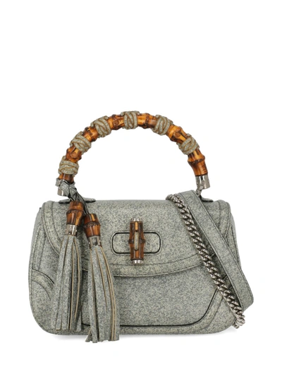 Shop Gucci Bamboo Leather In Grey