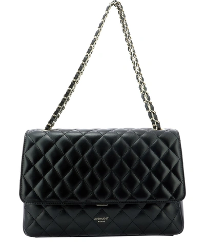 Shop Avenue 67 Giulia Black Leather Shoulder Bag