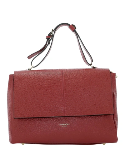 Shop Avenue 67 Elettra Red Leather Shoulder Bag