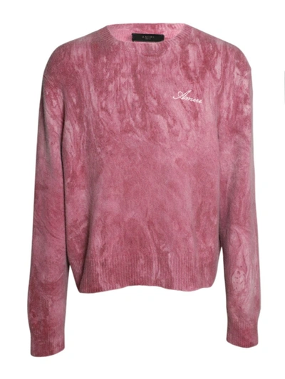 Shop Amiri Marble Tie-dye Knit Jumper In Pink