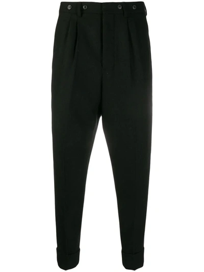 Shop Ami Alexandre Mattiussi Tapered Cropped Trousers In Black