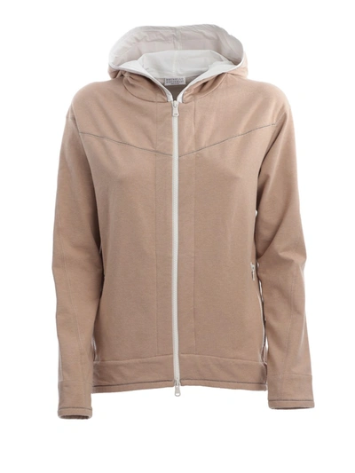 Shop Brunello Cucinelli Brown Cotton Sweatshirt