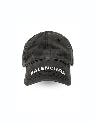 Shop Balenciaga Embroidered Cap In Black