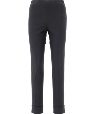 Shop Peserico Black Wool Pants