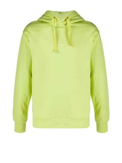 Shop Apc Lime Hoodie Sweatshirt Micro Logo In Yellow