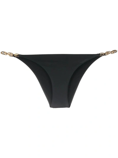 Shop Versace Greca Chain Detail Swim Bottom In Black