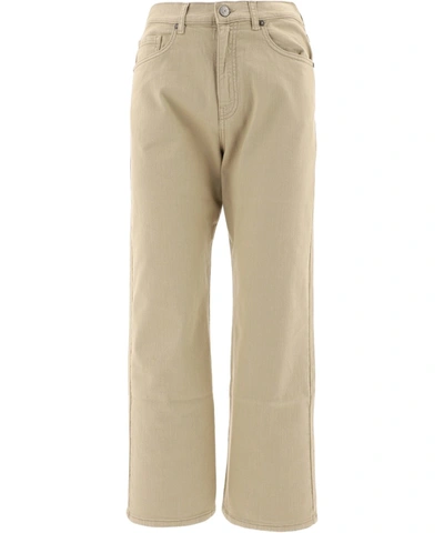 Shop P.a.r.o.s.h Beige Cotton Pants In Brown
