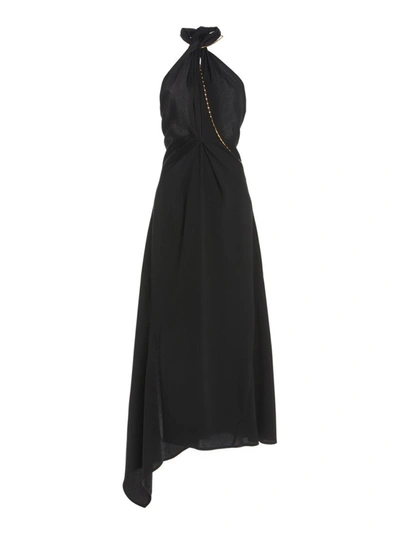 Shop Victoria Beckham Black Halter Neck Midi Dress
