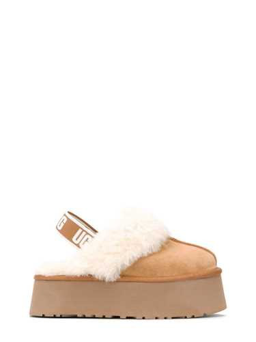 ugg funkette suede shearling platform slippers