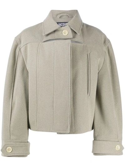 Shop Jacquemus Albi Boxy Jacket In Grey