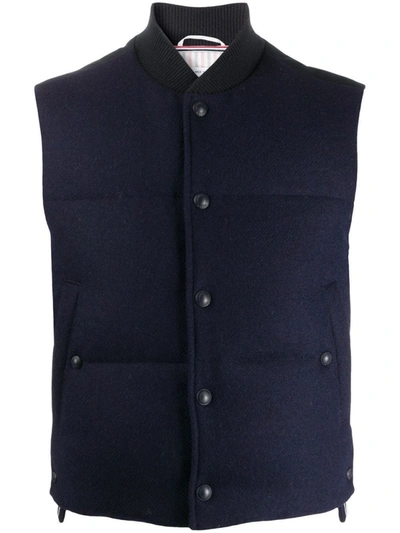 Shop Thom Browne Blue Navy Vest