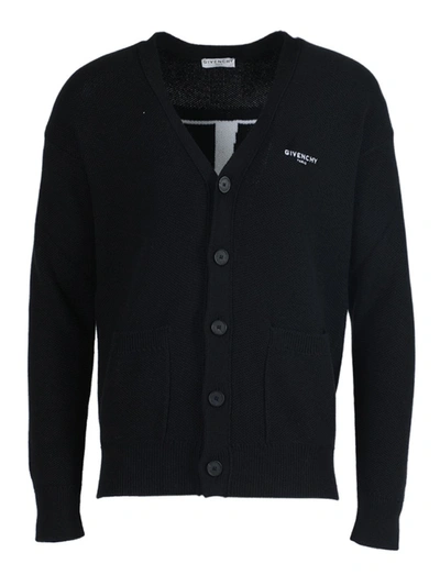 Shop Givenchy Black And White Knit Cardigan