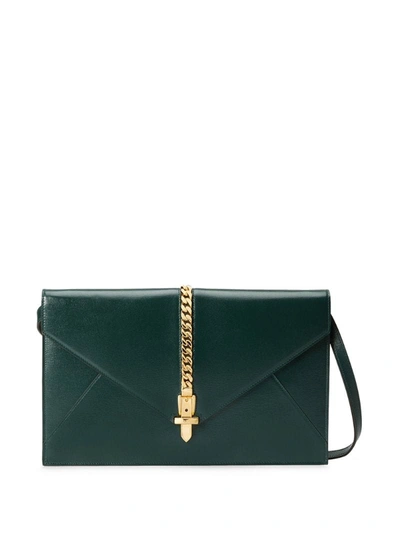 Shop Gucci Medium Sylvie 1969 Shoulder Bag In Green