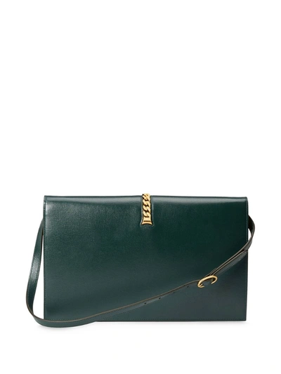 Shop Gucci Medium Sylvie 1969 Shoulder Bag In Green