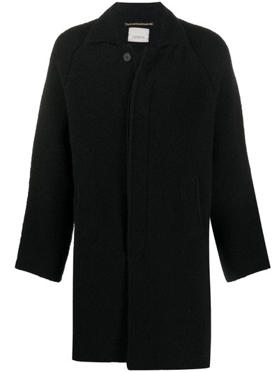 Shop Laneus Single Breasted Textured Coat In Black